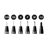Faber-Castell Pitt Artist Pens India Ink XXS-M Black 6/Set