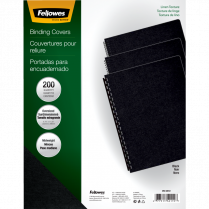 Fellowes&reg; Expressions&trade; Linen Presentation Covers 11-1/4&rdquo; x 8-3/4&rdquo; 200/pkg Black