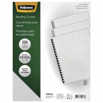 Fellowes&reg; Expressions&trade; Linen Presentation Covers 11-1/4&rdquo; x 8-3/4&rdquo; 200/pkg White