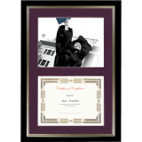 St. James&reg; Certificate Frame 18-1/2" x 22-1/2" Double Black Frame with Burgandy Mat