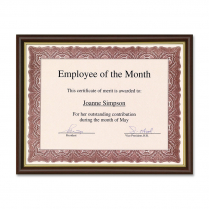 St. James&reg; Awards and Recognition Certificate Frame 12" x 9-1/2" Tuscan Cherry with Gold Trim