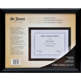 St. James&reg; Certificate Frame 11" x 8-1/2" Milano Glossy Black