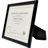 St. James&reg; Certificate Frame 11" x 8-1/2" Milano Glossy Black