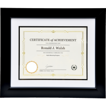 St. James&reg; Awards and Recognition Double Mat Frame 16-3/4" x 14-1/4" Tuxedo Black