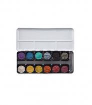 Finetec Watercolour Mica Pan Pearlescence Metallics 12/Set