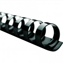 GBC&reg; CombBind&reg; 19-Ring Plastic Binding Spines 1" Black 100/box