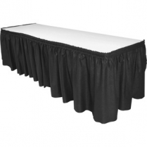 Genuine Joe Rectangular Table Skirt 29" x 14' Black