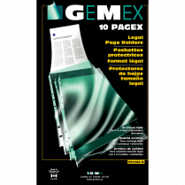 Gemex PAGEX Legal Size Page Protectors Non-Glare 3mil 10/pkg
