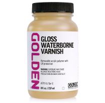 Golden Gloss Waterborne Varnish 8oz Silgan Wide