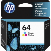 HP 64 Inkjet Cartridges Cyan, Yellow, Magenta 3/pkg