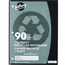 Hilroy Recycled Notebook 10-1/2x8 90 pgs Assorted Colours