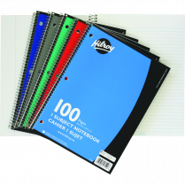 Hilroy 1 Subject Notebook Coil Bound Three-hole Punched 10-1/2x8" 100 pages