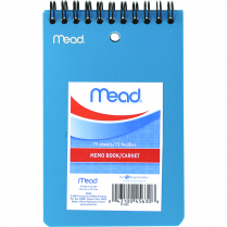 Mead&reg; Memo Book Open End Coil Bound Poly 4" x 6" 150 pages