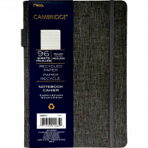 Cambridge&reg; Bungee Notebook 8-1/2" x 6" Light Grey