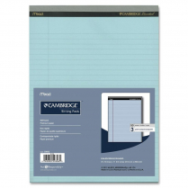 Mead&reg; Cambridge&reg; Coloured Writing Pads 8-1/2" x 11" 50 sheets per pad Blue 3/pkg