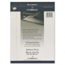 Cambridge Office Pad 8-1/2" x 11-3/4" White Single