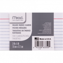 Mead&reg; Ruled Index Cards 3x5" 100/pkg