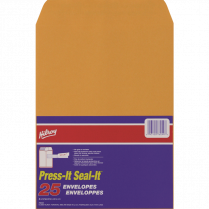 Hilroy Press-It Seal-It Catalogue Envelopes Kraft 9" x 12" 25/pkg
