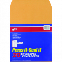 Hilroy Press-It Seal-It Catalogue Envelopes Kraft 10" x 13" 20/pkg
