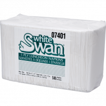 White Swan&reg; Lunch Napkins 1-Ply White 500/pkg