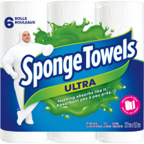 SpongeTowels&reg; Ultra Choose-A-Size&reg; Paper Towels 72 sheets per roll 6 rolls/pkg