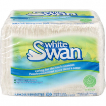 White Swan&reg; Lunch Napkins 1-Ply White 200/pkg