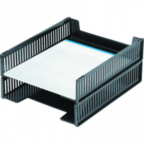Victor Korr Front-Loading Stacking Trays Letter Black 2/pkg