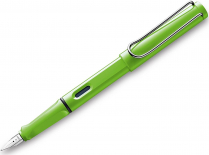 Lamy Safari Fountain Pen Green Body Fine Point Blue Ink