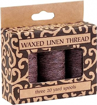 Lineco Waxed Linen Thread 3/pk Gold, Lavender, Black
