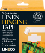 Lineco Self-Adhesive Linen Hinging Tape 1-1/4" x 35' White