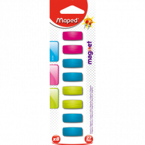 Maped&reg; Magnets Rectangle 1-1/16" Assorted Colours 8/pkg