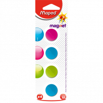 Maped&reg; Magnets Round 55/64" Assorted Colours 4/pkg