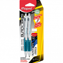 Maped Black'Peps Mechanical Pencils 0.7 mm 2/Pkg Assorted Barrel Colours