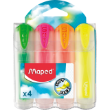 Maped&reg; Soft Highlighters Chisel Tip Assorted Colours 4/pkg