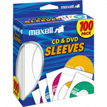 Maxell CD/DVD Sleeves White 100/pkg