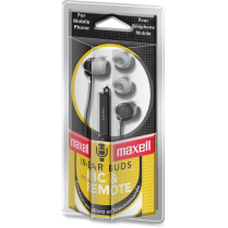 Maxell Earbuds with Mic and Remote Black