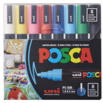 Posca PC-5M Paint Marker Set Medium Bullet 8/Set