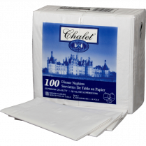Chalet&reg; Dinner Napkins 2-ply White 100/pkg