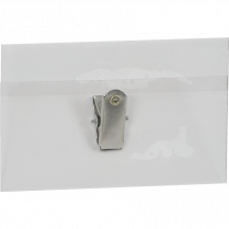 Merangue Fold-Over Name Badge Kits Clip Holder 2-1/4" x 3-1/2" Clear 10/pkg
