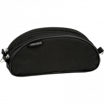 Merangue Nylon Double Zipper Pencil Case Black