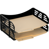 Merangue Stacking Trays Letter Black 2/pkg