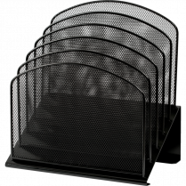 Merangue Mesh Letter Holder 5-Slots Black