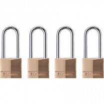 Master Lock&reg; Solid Body Padlocks 2" Brass 4/pkg