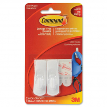 3M Small White Hooks with Command Adhesive 2/pkg