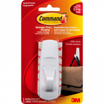 Command&trade; Adhesive Large Mounting Hook White