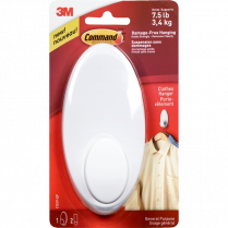 Command&trade; Adhesive Clothes Hanger Hook White