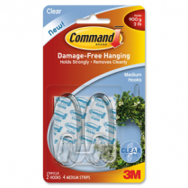 Command Clear Medium Hooks with Clear Strips 2/pkg