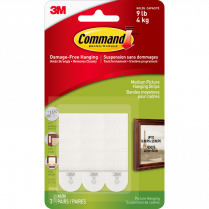 Command&trade; Adhesive Picture Hanging Strips White 3 sets/pkg