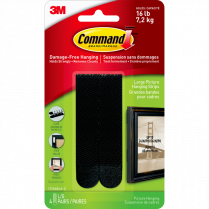 Command&trade; Adhesive Picture Hanging Strips Large Black 4 sets/pkg