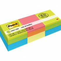 Post-it&reg; Notes Cube 2" x 2" Bright 400 sheets per pad 3/pkg